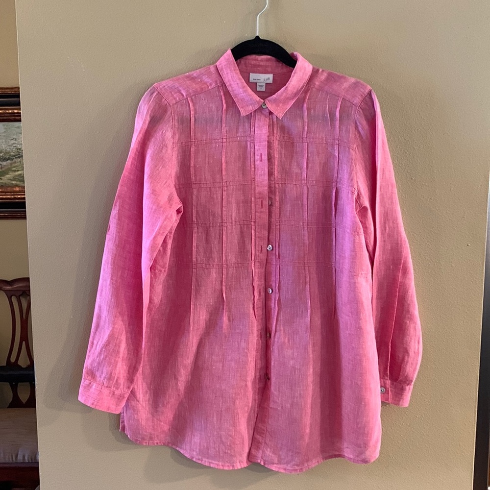 J.jill cross dyed linen shirt size small